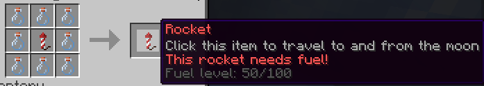 half fueled minecraft rocket item